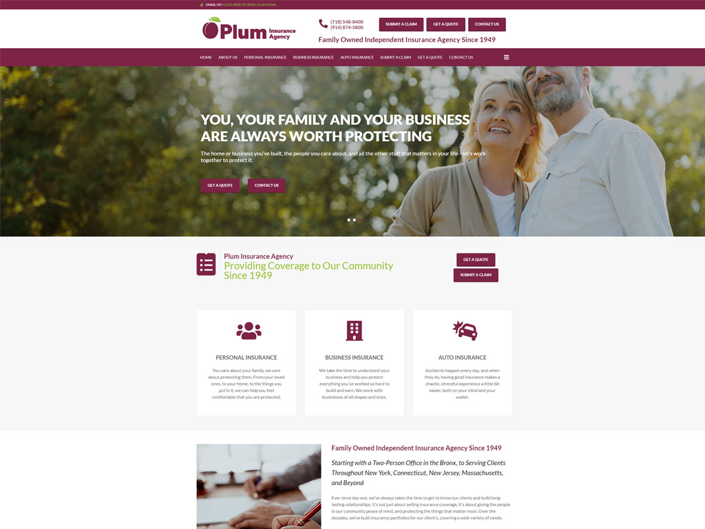 plum-content Web Copy for Insurance Agency